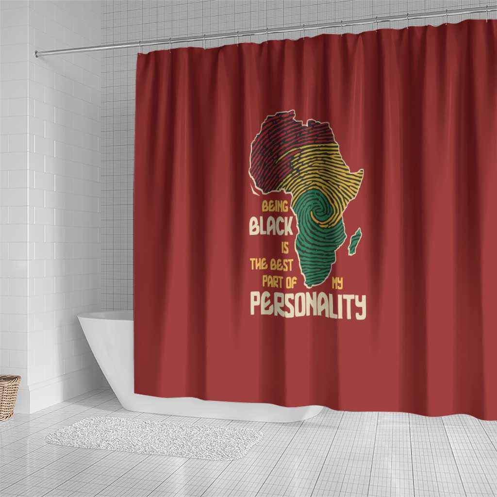African Map Fingerprint Shower Curtain Being Black Is The Best Part Of My Personality