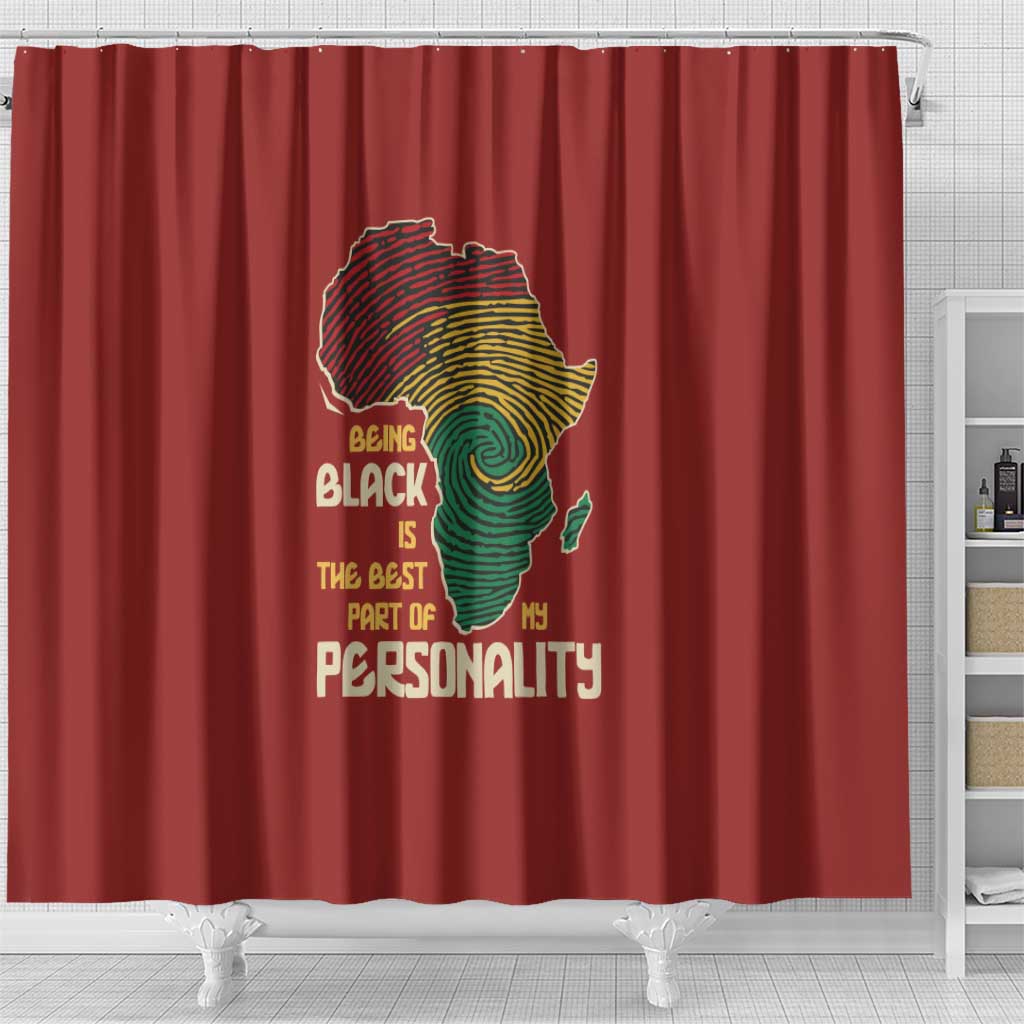 African Map Fingerprint Shower Curtain Being Black Is The Best Part Of My Personality