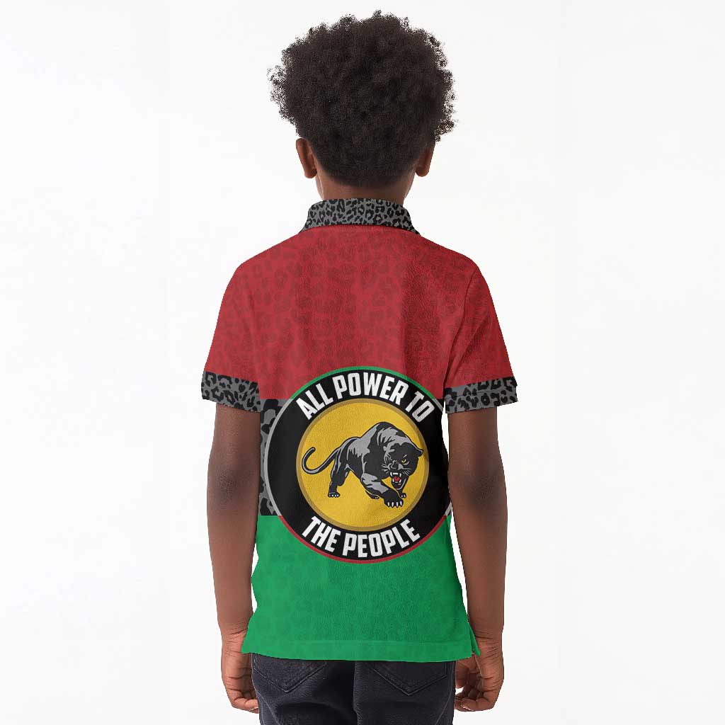Personalized Pan African Black Panther Kid Polo Shirt All Power To The People
