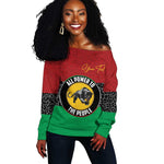 Personalized Pan African Black Panther Off Shoulder Sweater All Power To The People
