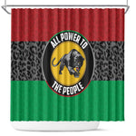 Pan African Black Panther Shower Curtain All Power To The People