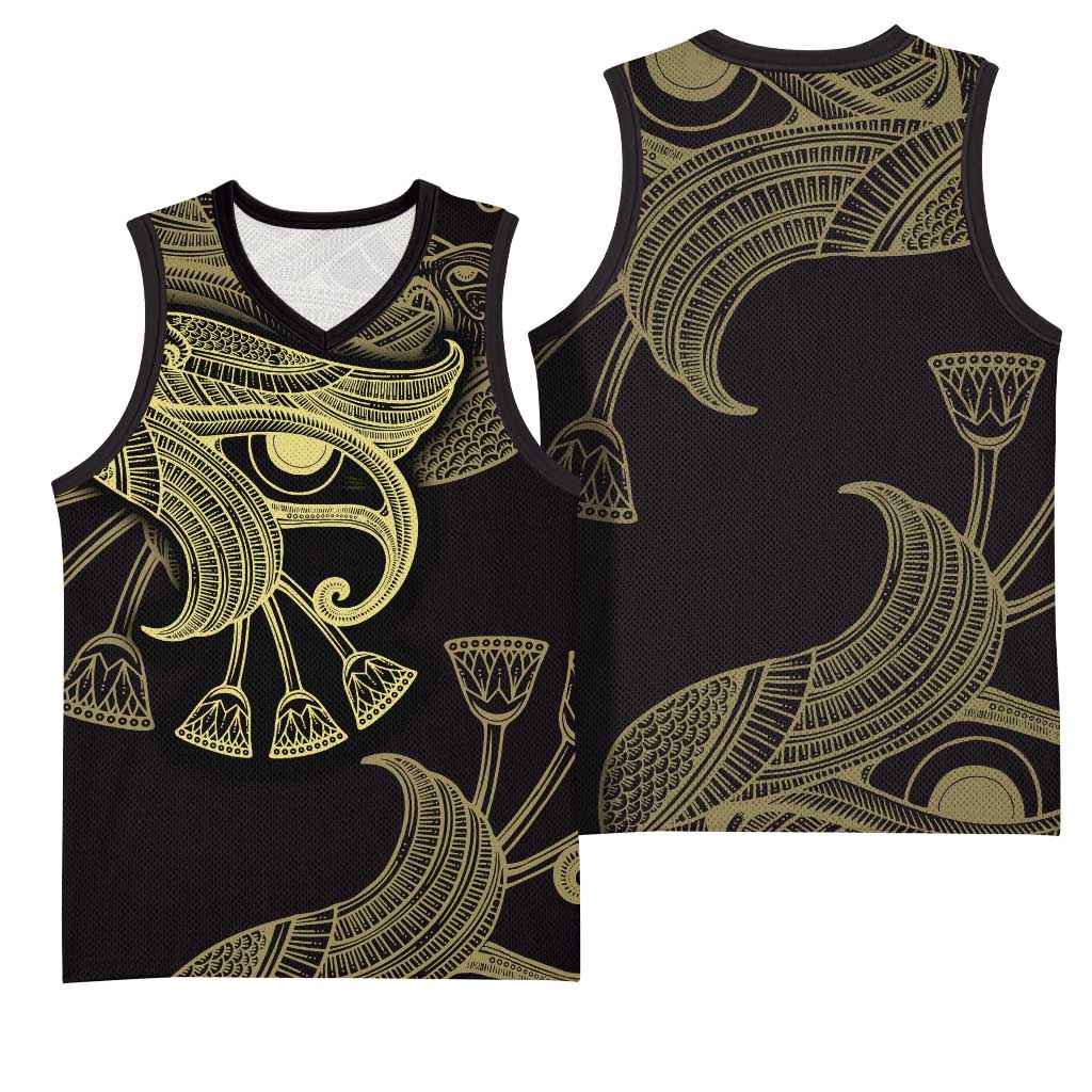 Afro Egypt Basketball Jersey Horus Eyes Egyptian God DT03