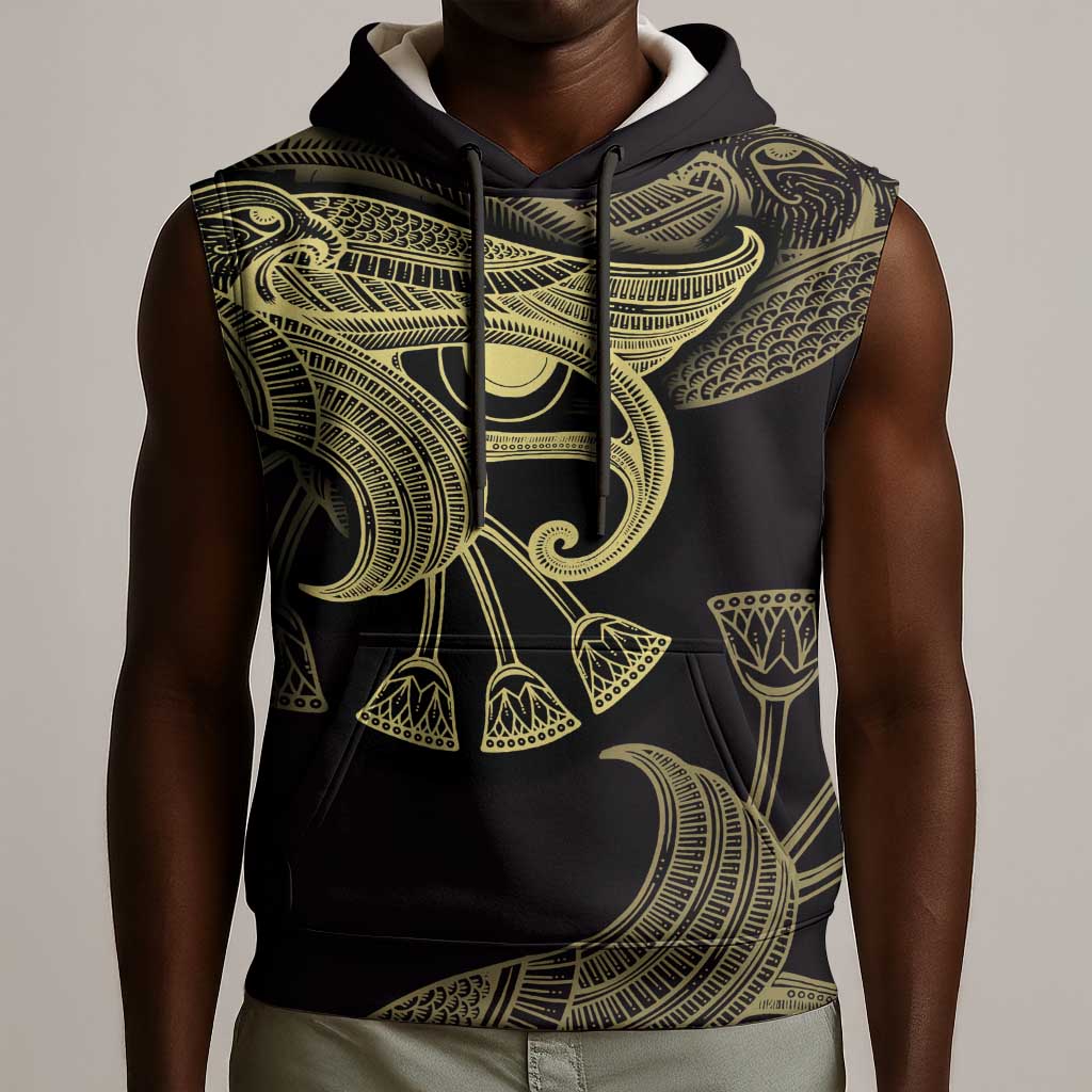Afro Egypt Sleeveless Hoodie Horus Eyes Egyptian God - African Pride