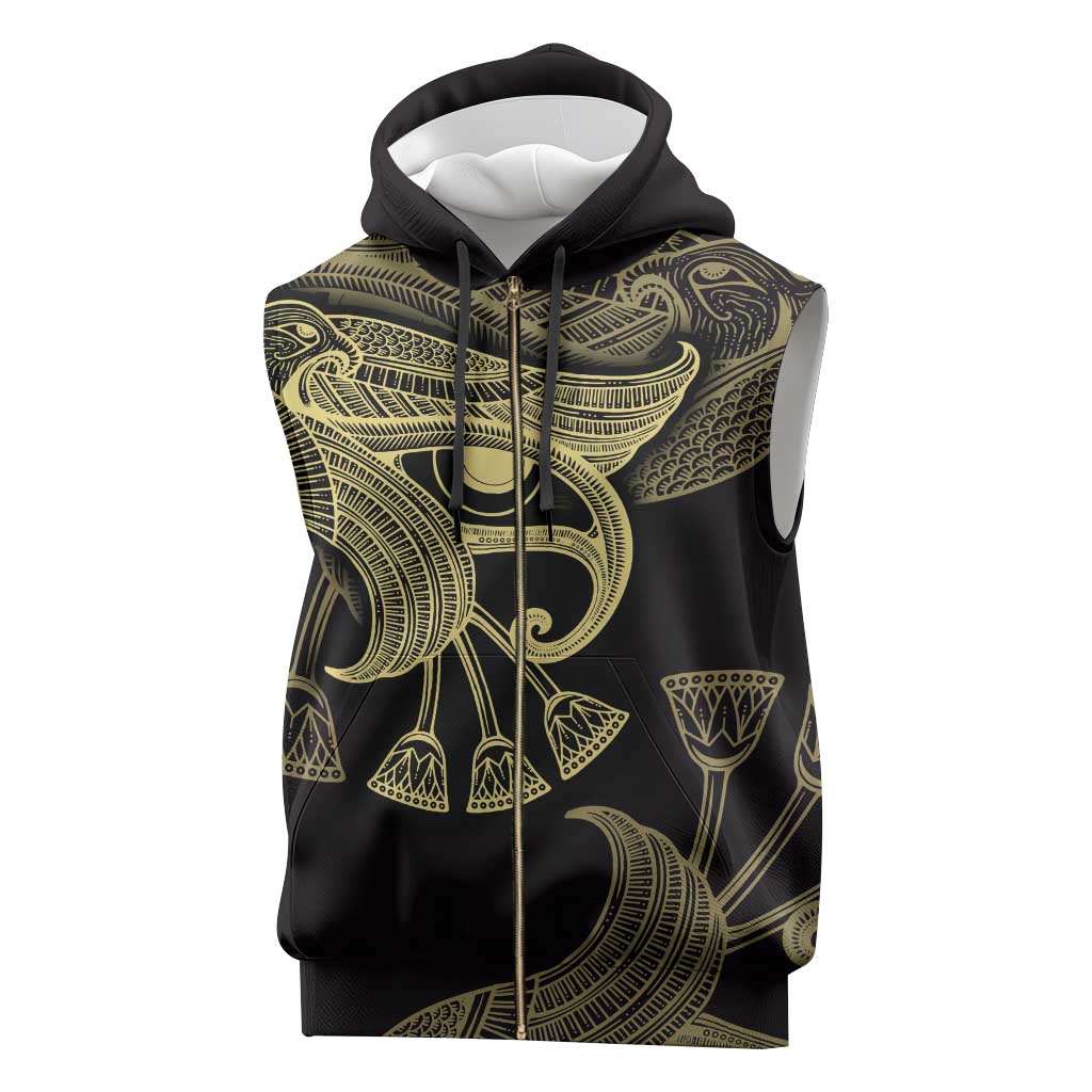 Afro Egypt Sleeveless Zip Hoodie Horus Eyes Egyptian God - African Pride
