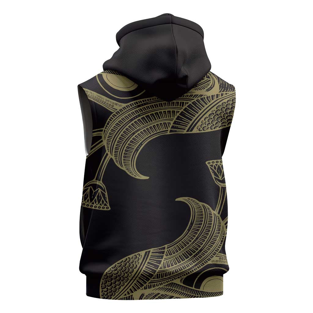 Afro Egypt Sleeveless Zip Hoodie Horus Eyes Egyptian God - African Pride