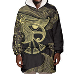 Afro Egypt Wearable Blanket Hoodie Horus Eyes Egyptian God