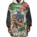 African American Civil Rights Leaders Wearable Blanket Hoodie Heritage in Frames Photography