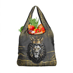 Personalized Black and Gold Lion Africa Grocery Bag