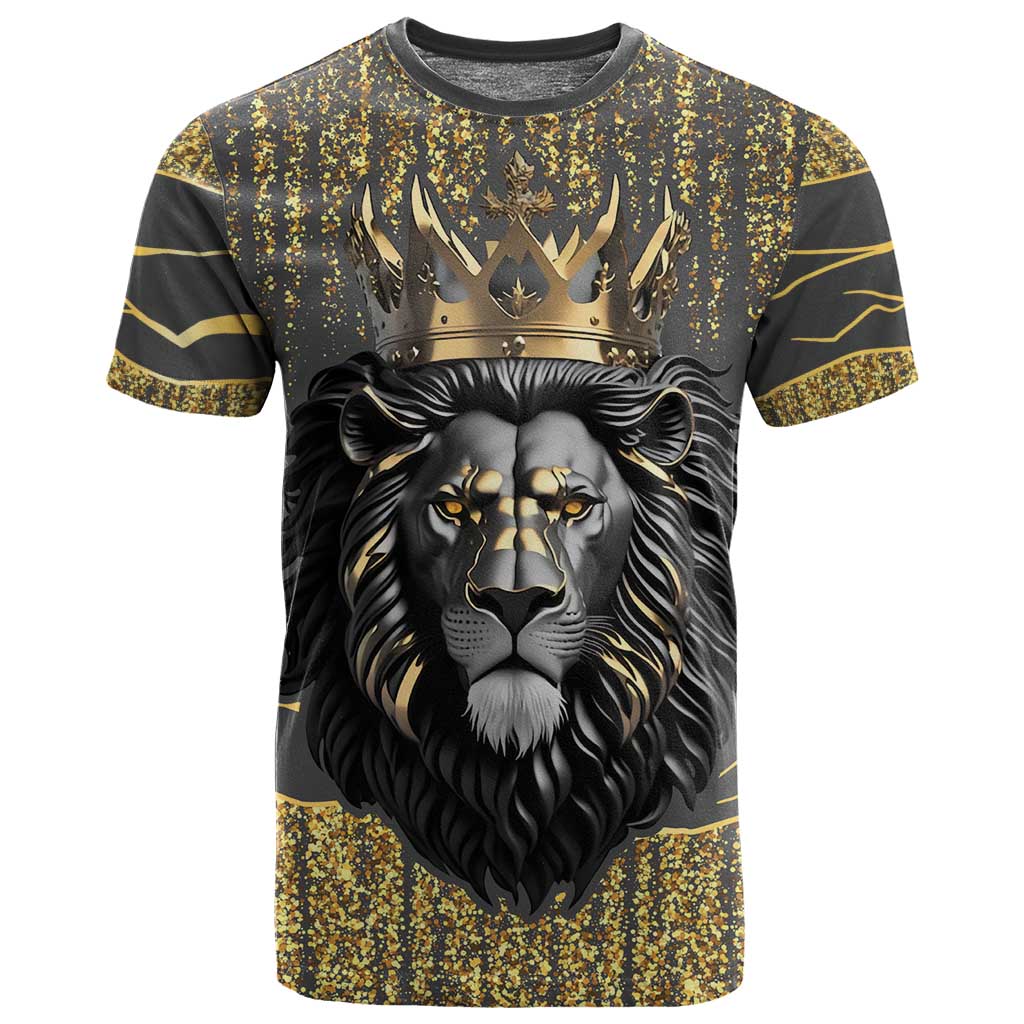 Personalized Black and Gold Lion Africa T shirt