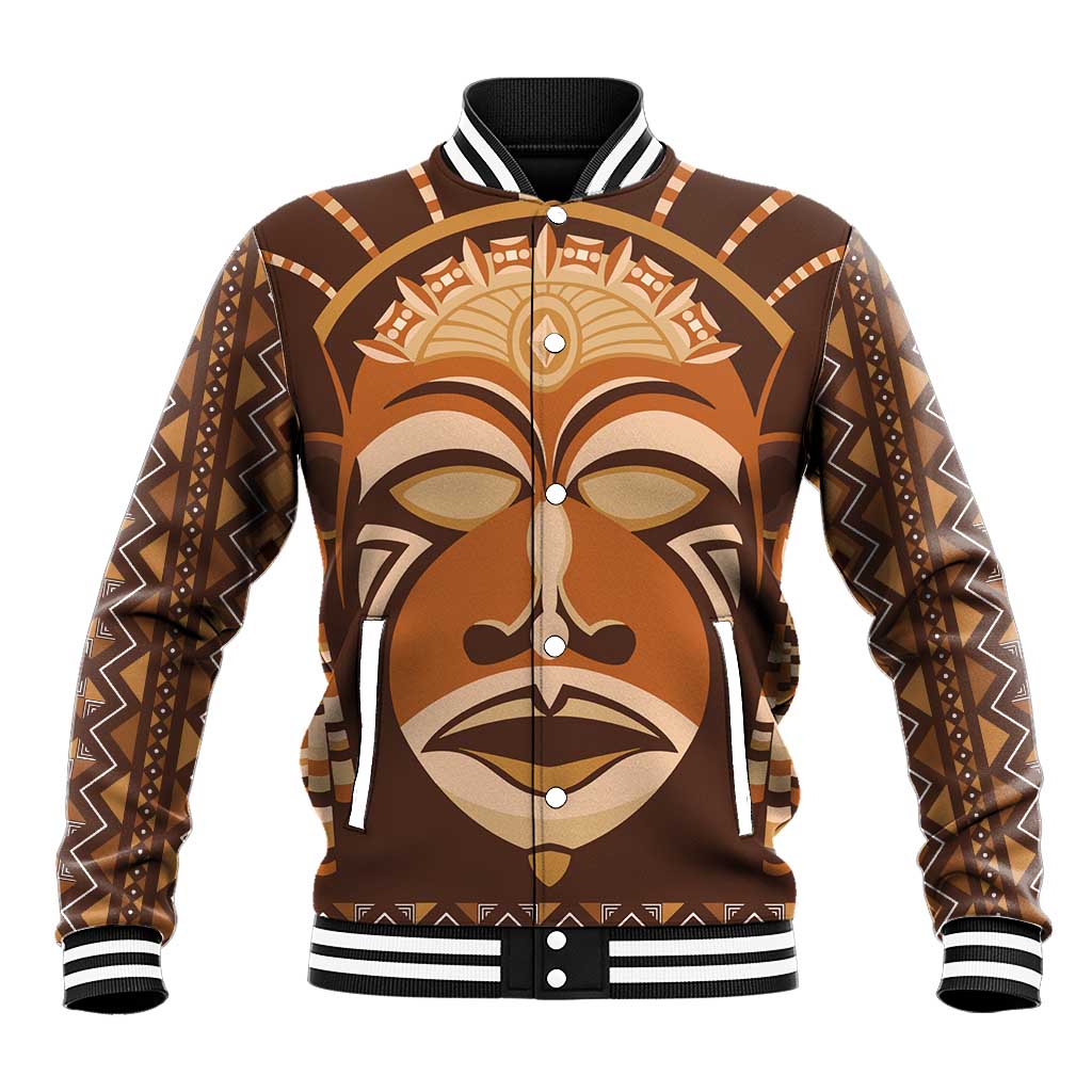 African Mask Printed Mudcloth Baseball Jacket Afro Bogolan DT03