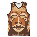 African Mask Printed Mudcloth Basketball Jersey Afro Bogolan - African Pride