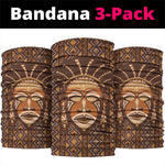 African Mask Printed Mudcloth Neck Gaiter Afro Bogolan DT03