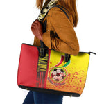 Ghana Soccer Leather Tote Bag Black Stars Football - Road To Champion