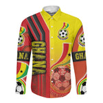 Ghana Soccer Long Sleeve Button Shirt Black Stars Football - Road To Champion