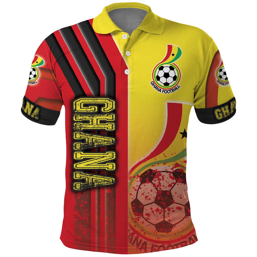 Ghana Soccer Polo Shirt Black Stars Football - Road To Champion