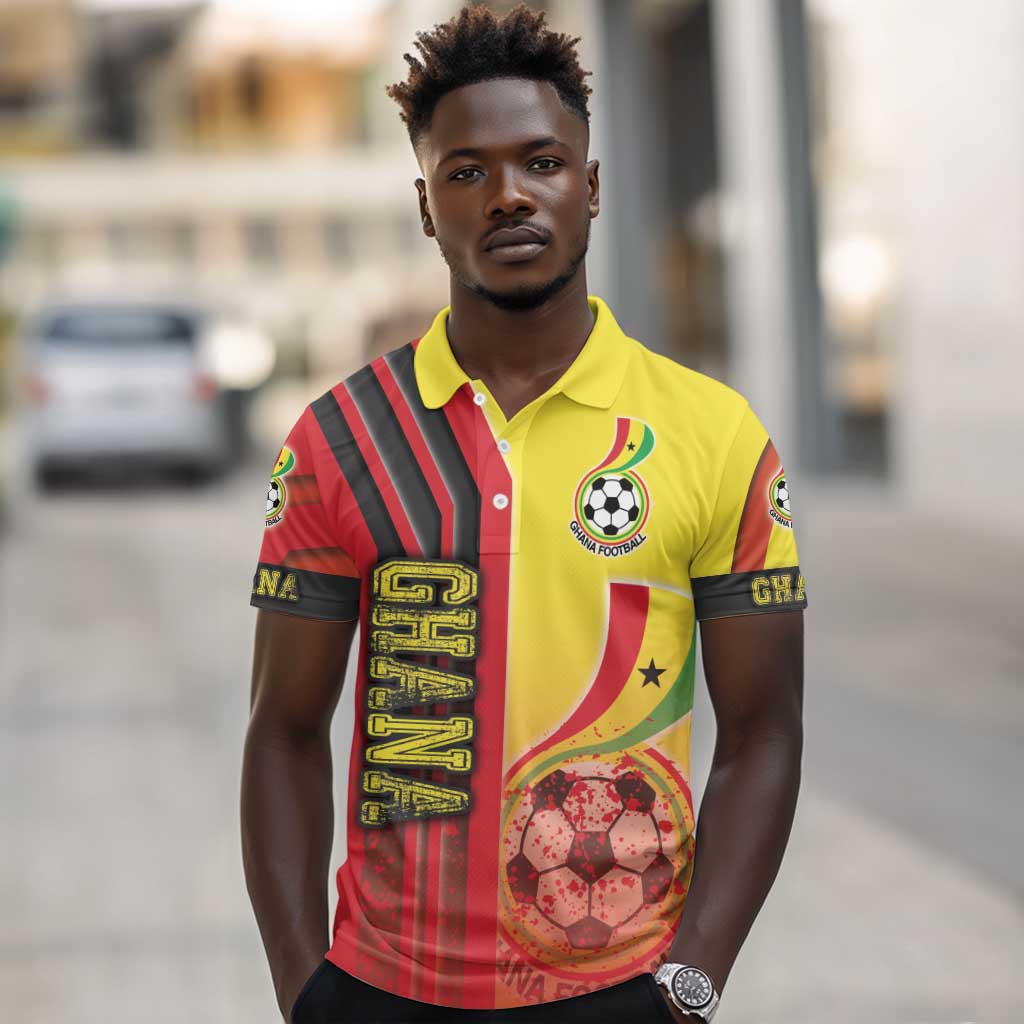 Ghana Soccer Polo Shirt Black Stars Football - Road To Champion