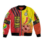 Ghana Soccer Sleeve Zip Bomber Jacket Black Stars Football - Road To Champion