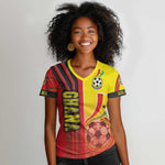 Ghana Soccer Women V-Neck T-Shirt Black Stars Football - Road To Champion