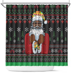 Santa Claus African Christmas Shower Curtain Traditional Costume