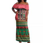 Black Nutcrackers Off Shoulder Maxi Dress Afro Christmas