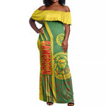 Cameroon Soccer Off Shoulder Maxi Dress Indomitable Lions Football - Road To Champion