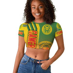 Cameroon Soccer Raglan Cropped T shirt Indomitable Lions Football - Road To Champion