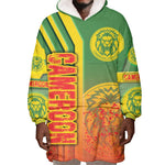 Cameroon Soccer Wearable Blanket Hoodie Indomitable Lions Football - Road To Champion