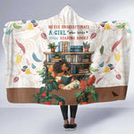 Never Underestimate A Girl Who Loves Reading Books Hooded Blanket African Book Lovers