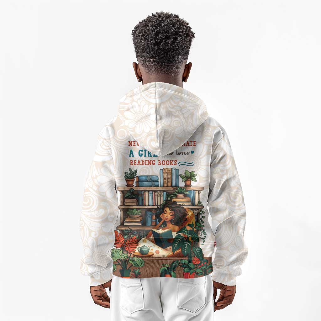 Never Underestimate A Girl Who Loves Reading Books Kid Hoodie African Book Lovers