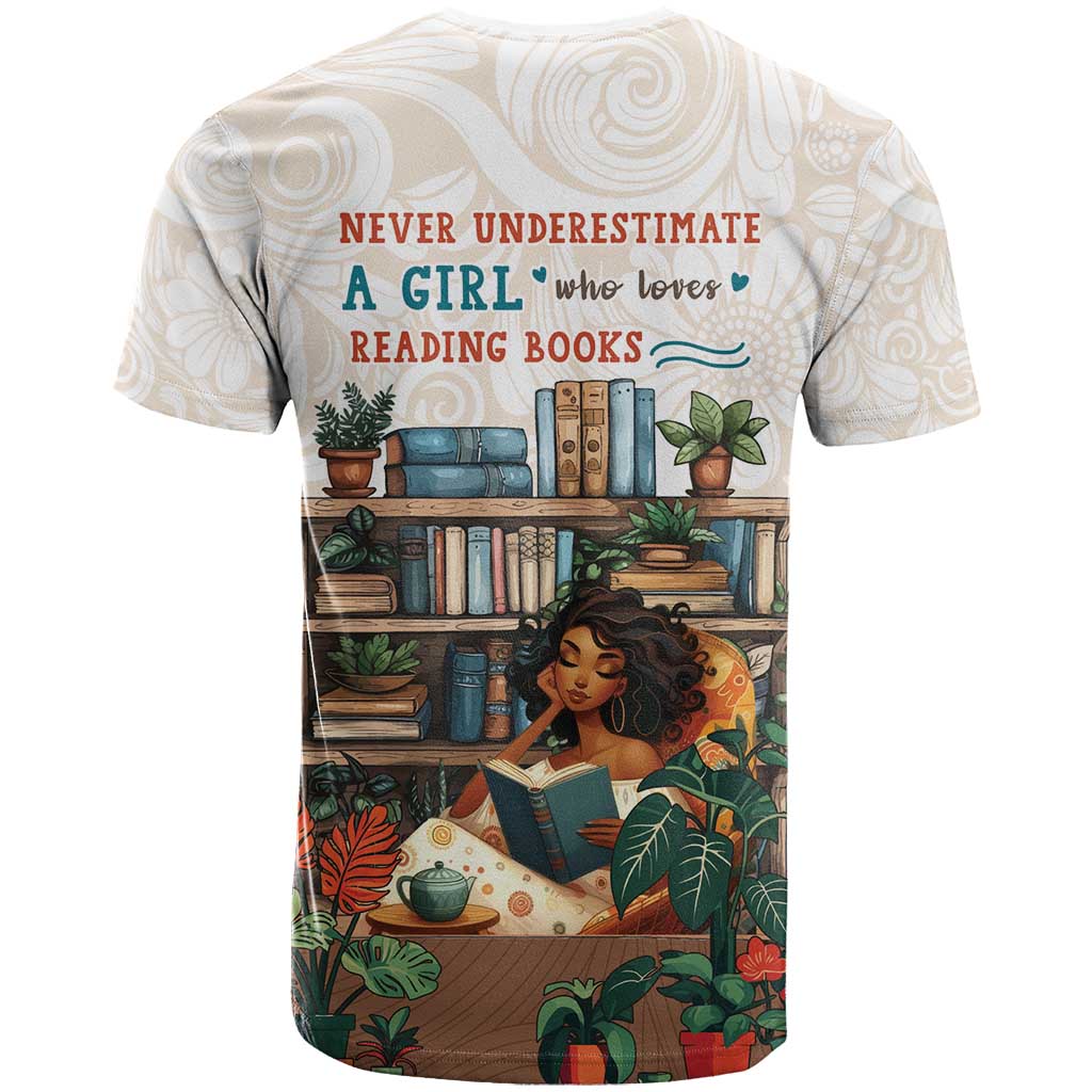 Never Underestimate A Girl Who Loves Reading Books T shirt African Book Lovers