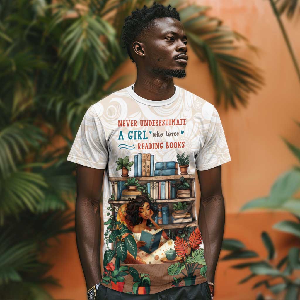 Never Underestimate A Girl Who Loves Reading Books T shirt African Book Lovers