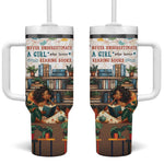 Never Underestimate A Girl Who Loves Reading Books Tumbler With Handle African Book Lovers