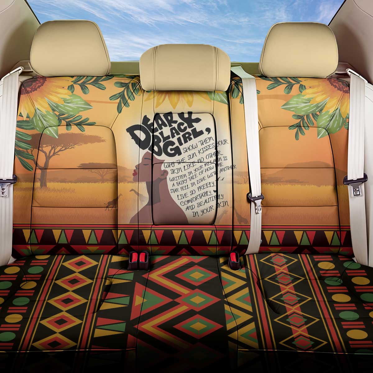 Personalized Africa On World Map Back Car Seat Cover DT02