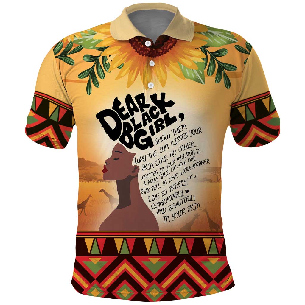 Dear Black Girl Polo Shirt African Pride Black Women