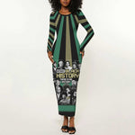 Black History Month Long Sleeve Bodycon Dress Civil Rights Leaders DT04