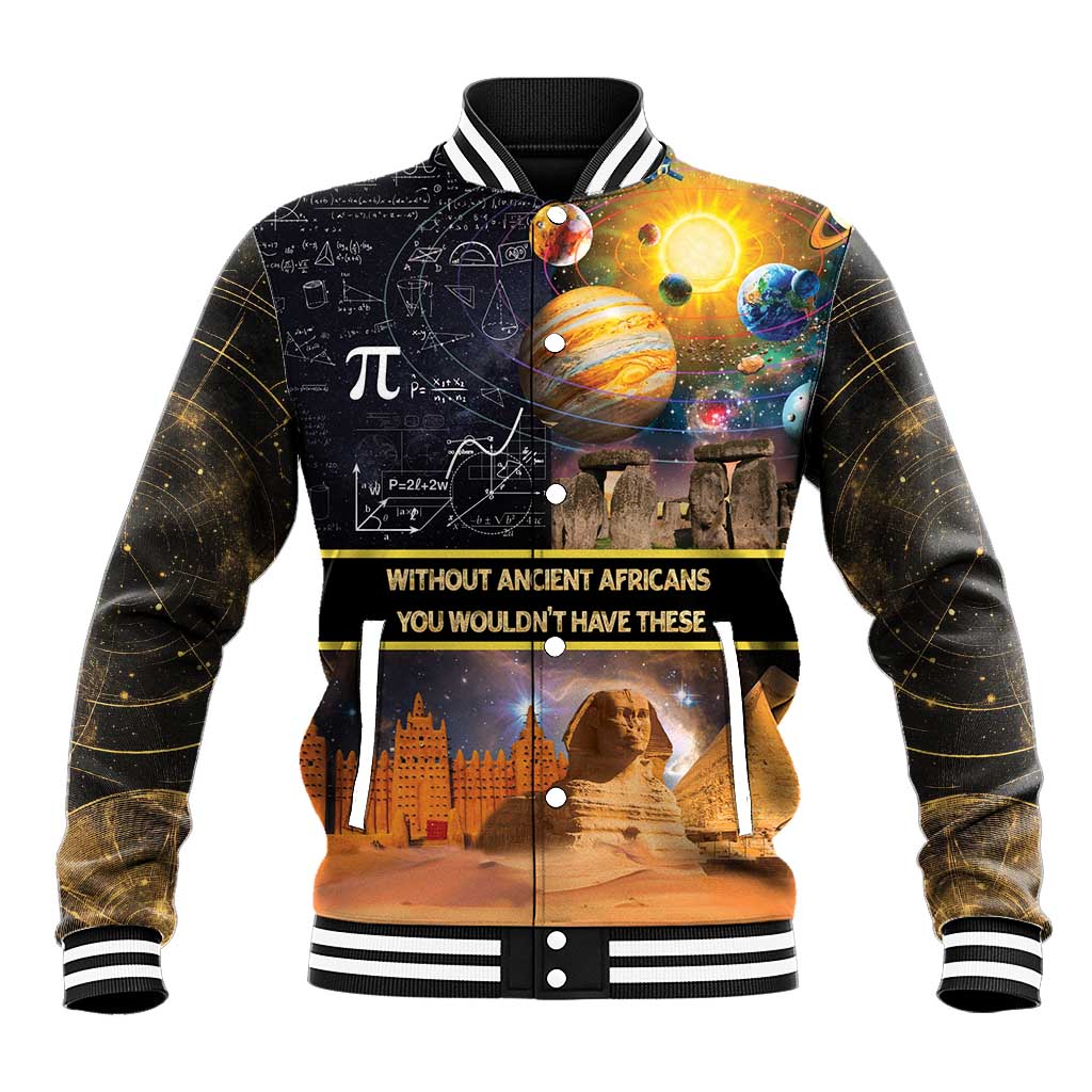 Afro Egyptian Pyramids Baseball Jacket Ancient African Achievements Galaxy