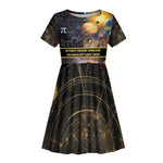 Afro Egyptian Pyramids Kid Short Sleeve Dress Ancient African Achievements Galaxy