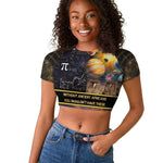 Afro Egyptian Pyramids Raglan Cropped T shirt Ancient African Achievements Galaxy
