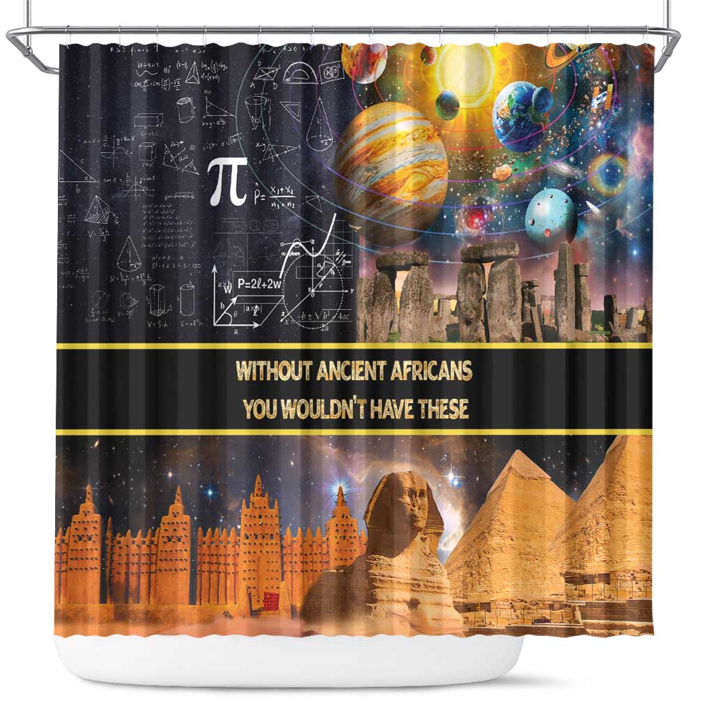 Afro Egyptian Pyramids Shower Curtain Ancient African Achievements Galaxy