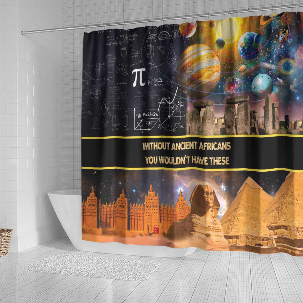 Afro Egyptian Pyramids Shower Curtain Ancient African Achievements Galaxy