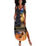 Afro Egyptian Pyramids Summer Maxi Dress Ancient African Achievements Galaxy