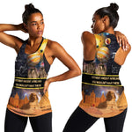 Afro Egyptian Pyramids Women Racerback Tank Ancient African Achievements Galaxy