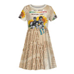 African Achievements Kid Short Sleeve Dress Civil Rights Female Leaders Sunflower