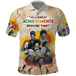 African Achievements Polo Shirt Civil Rights Female Leaders Sunflower