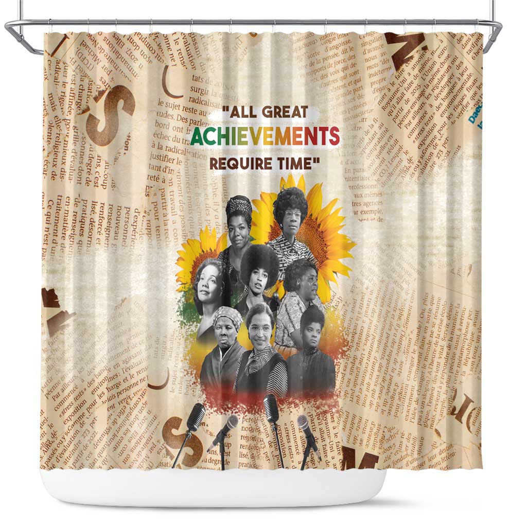 African Achievements Shower Curtain Civil Rights Female Leaders Sunflower