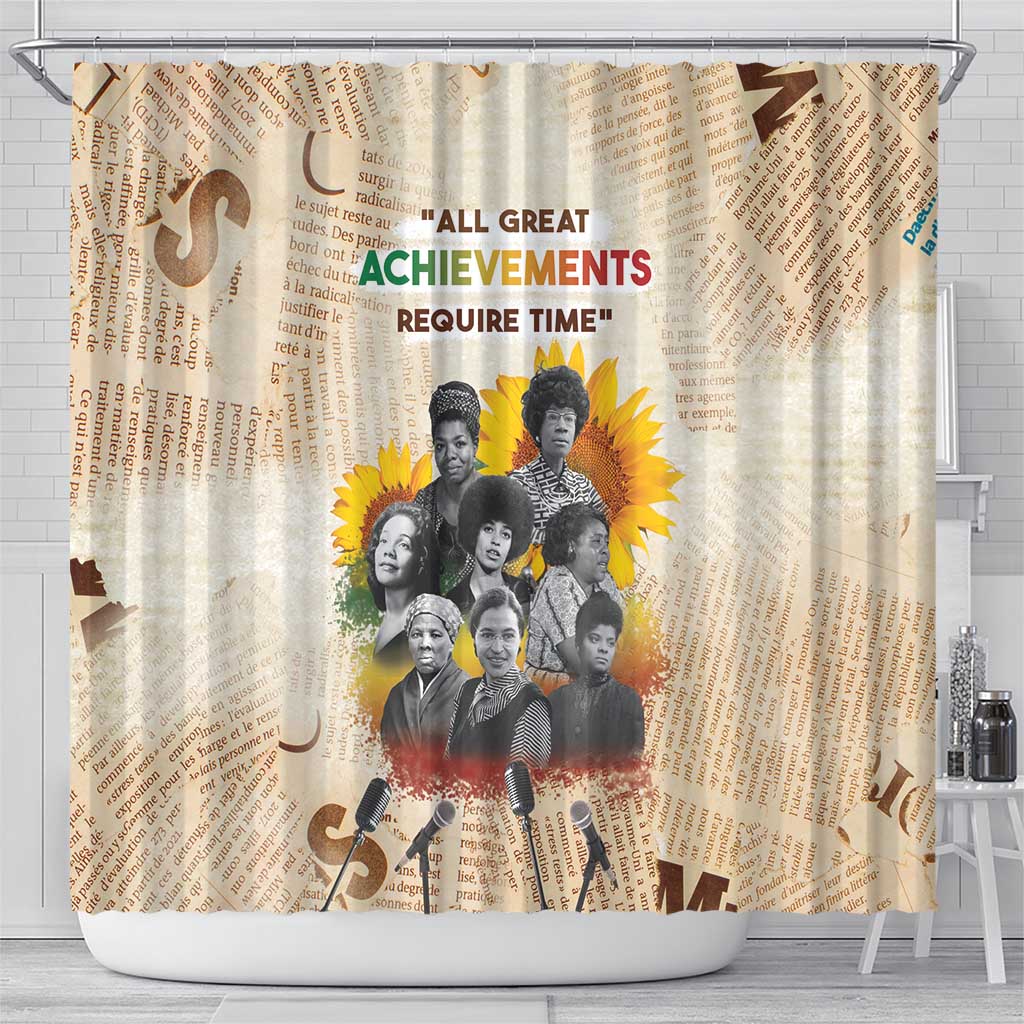 African Achievements Shower Curtain Civil Rights Female Leaders Sunflower