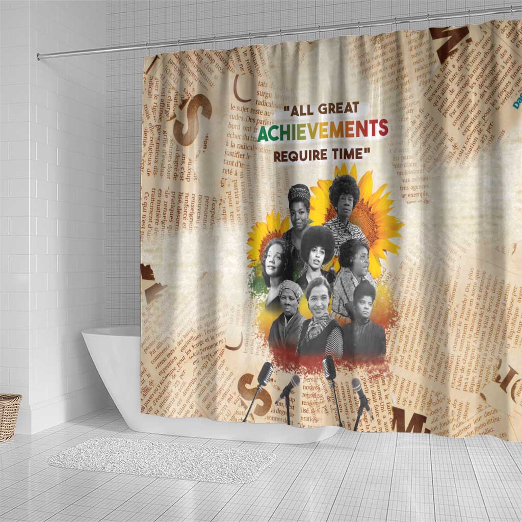 African Achievements Shower Curtain Civil Rights Female Leaders Sunflower