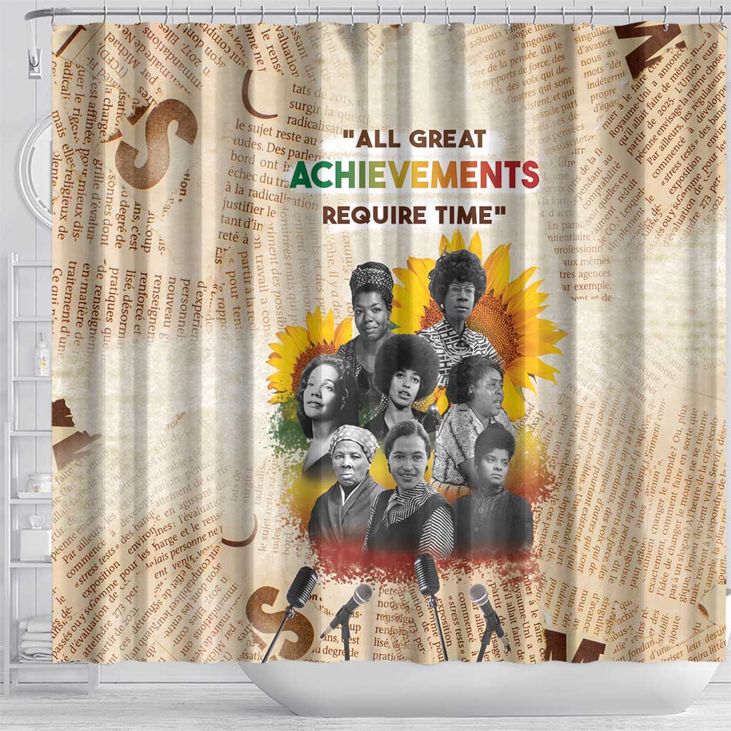 African Achievements Shower Curtain Civil Rights Female Leaders Sunflower