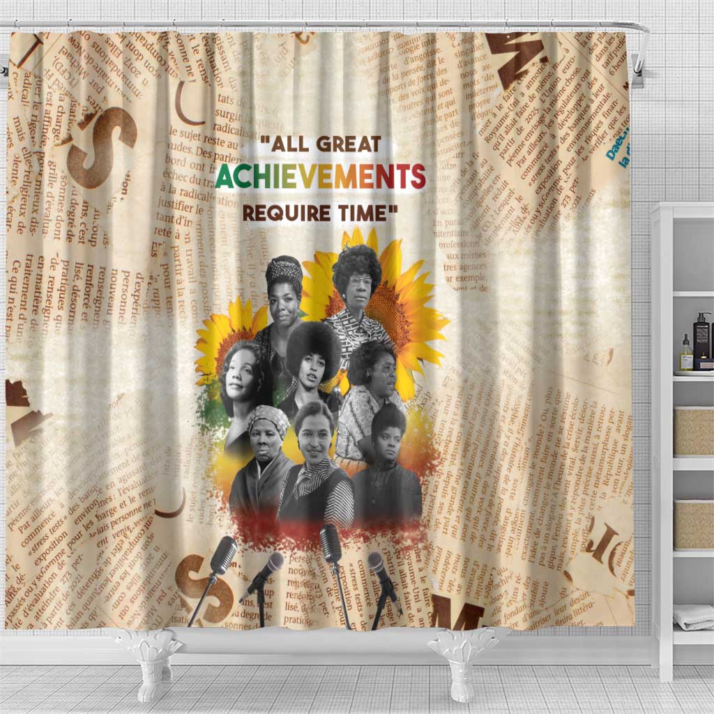 African Achievements Shower Curtain Civil Rights Female Leaders Sunflower