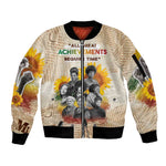 African Achievements Sleeve Zip Bomber Jacket Civil Rights Female Leaders Sunflower
